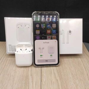 Apple iPhone and AirPods Set - Silver and White
